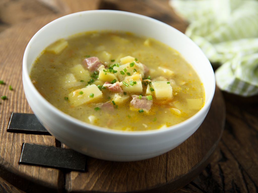 sopa de ervilha com bacon