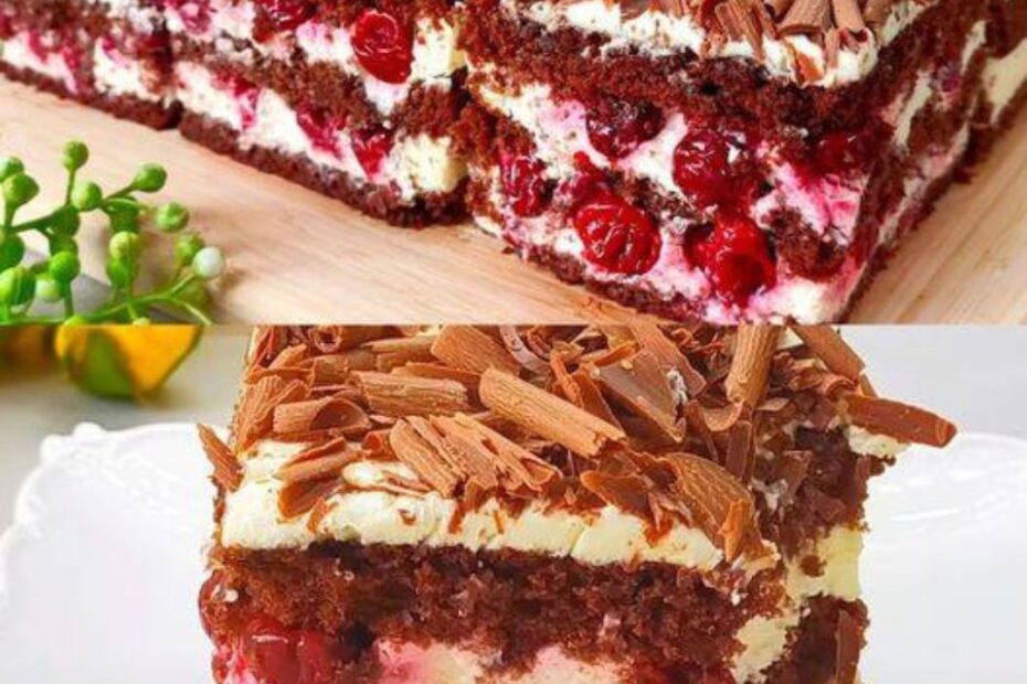 bolo de chocolate com geleia de cereja e creme