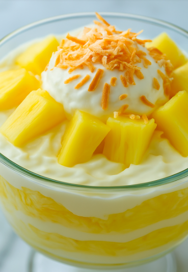 CREME DE ABACAXI E COCO.